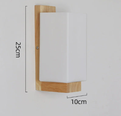 Creative Japanese Bedside Solid Wood Wall Lamp