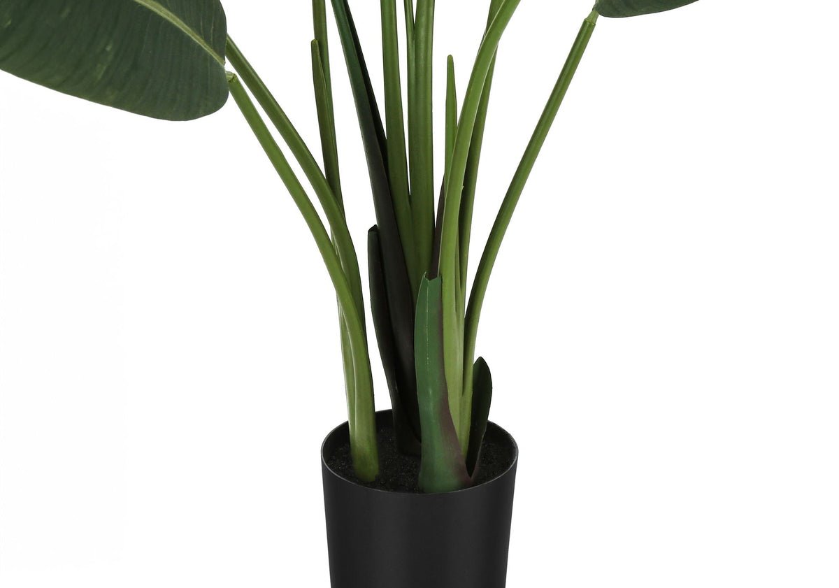 60" Tall, Artificial, Bird Of Paradise Tree, Indoor, Faux, Floor, Greenery, Potted- Green / Black