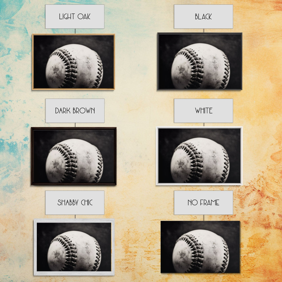 Framed Baseball Print, Black and White Baseball Picture, Sports Wall Decor