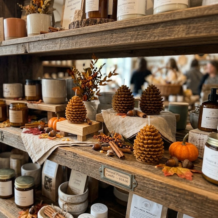 Pinecone Candle | Handcrafted | Rustic Fall Decor