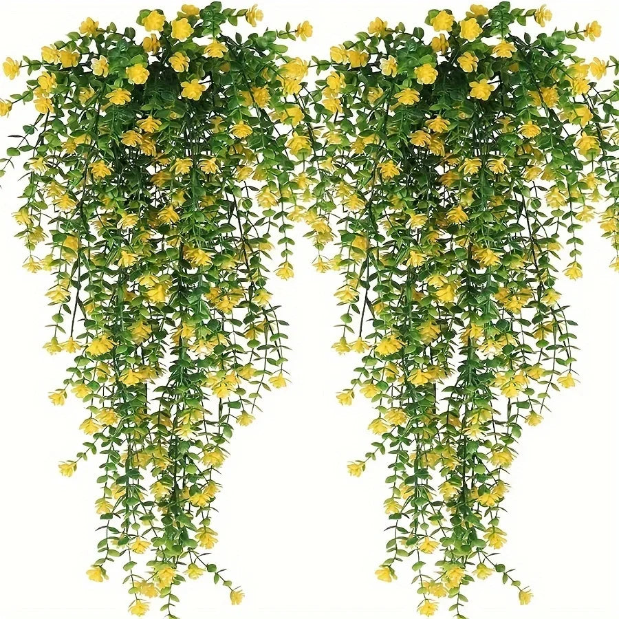 3pcs, Artificial Hanging Plants Hanging Plant Faux Eucalyptus Leaf Vine Outdoor UV Resistant