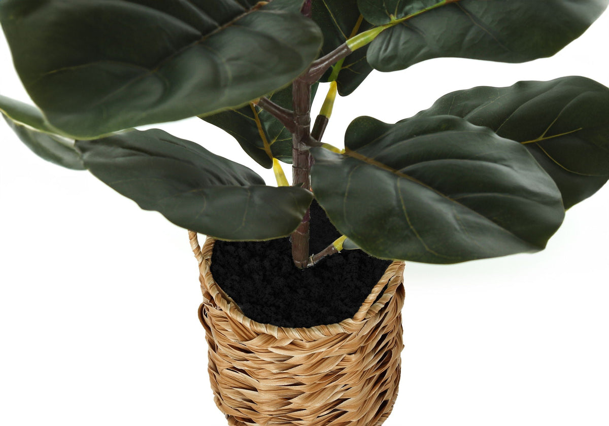 28" Tall, Artificial Plant, Fiddle Tree, Indoor, Faux, Fake, Floor, Greenery, Potted, Real Touch
