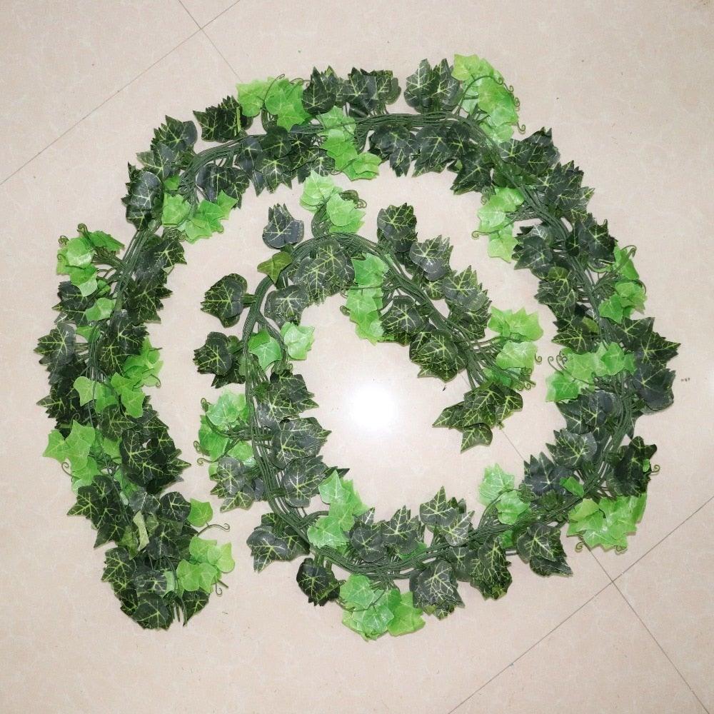 Artificial Ivy Leaf Garland Fake Leaves Hanging Vines Wedding Wall 100pcs Leaf 1 piece 2.4M