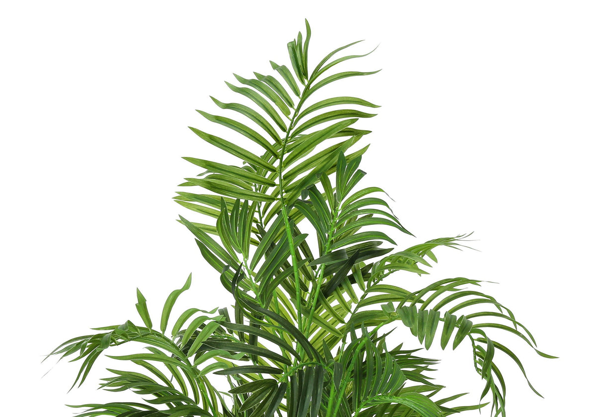 47" Tall, Artificial, Areca Palm Tree, Indoor, Faux, Floor, Potted, Real Touch- Green / Black