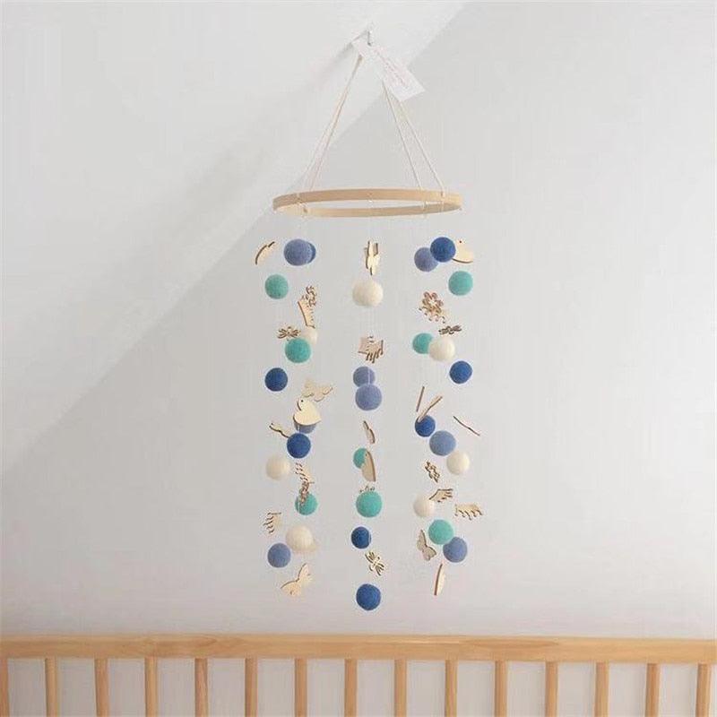 Cute Wool Ball Wind Chimes Newborn Baby Bed Bell Dream Catcher