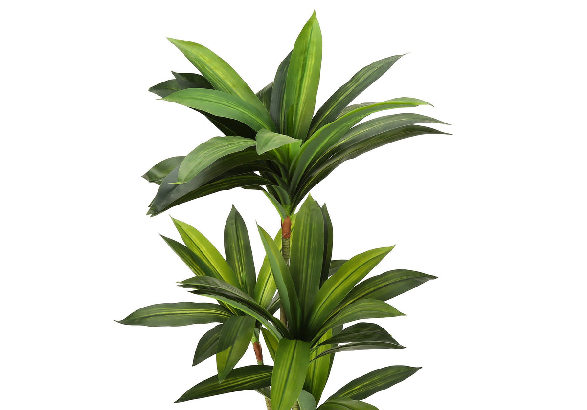 51" Tall, Artificial, Dracaena Tree, Indoor, Faux, Fake, Floor, Potted, Real Touch- Green / Black