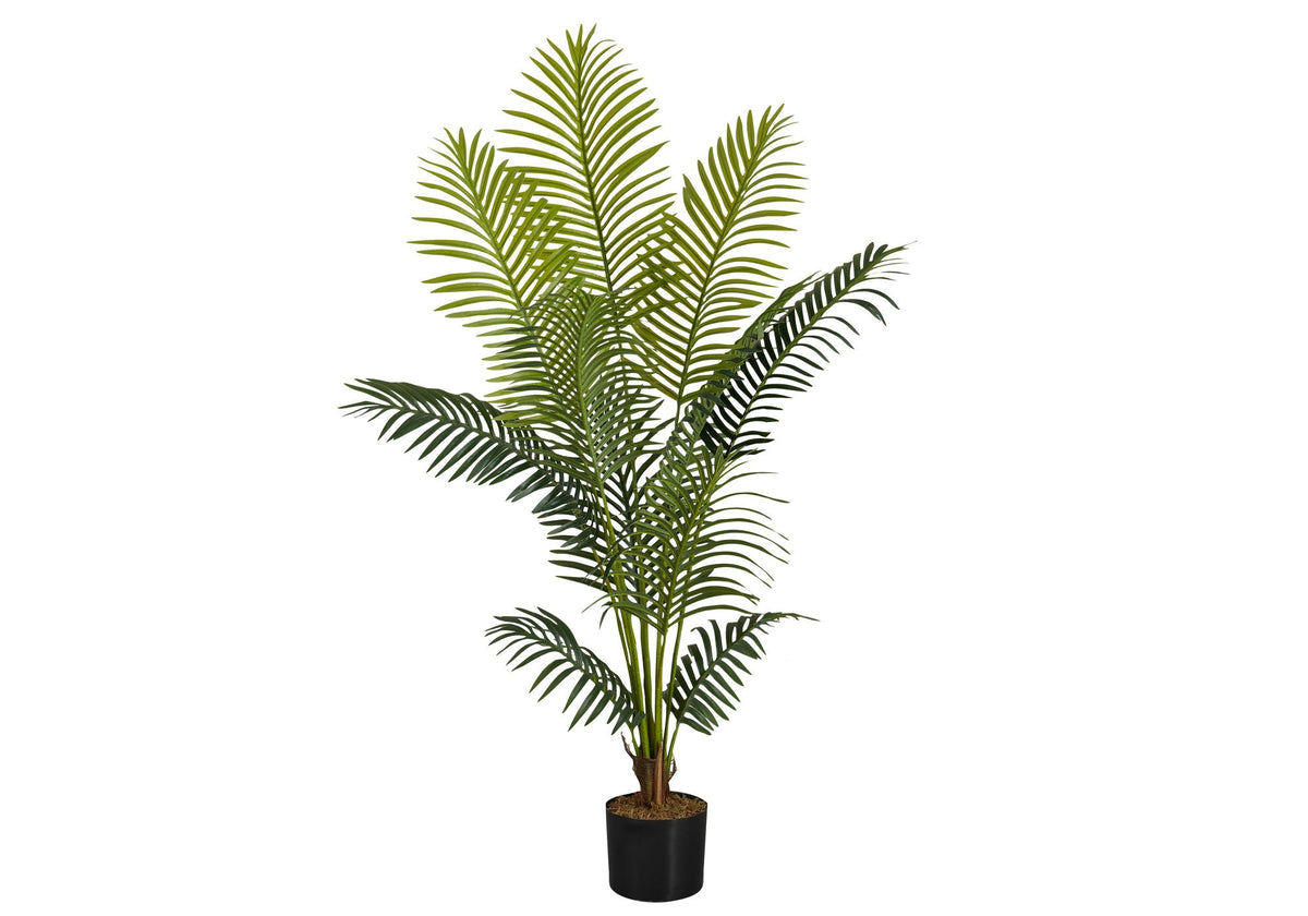 57" Tall, Artificial Plant, Palm Tree, Indoor, Faux, Floor, Potted, Real Touch- Green / Black
