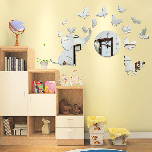3D Acrylic Creative Mirror Wall Sticker Clock