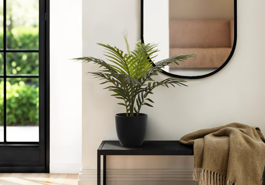 20" Tall, Artificial Plant, Palm, Indoor, Faux, Fake, Table, Greenery, Potted, Real Touch