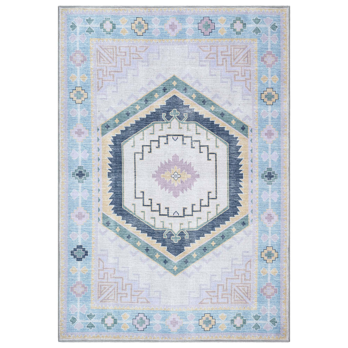 Averill Lavender, Pink & Blue Modern Oushak Rug