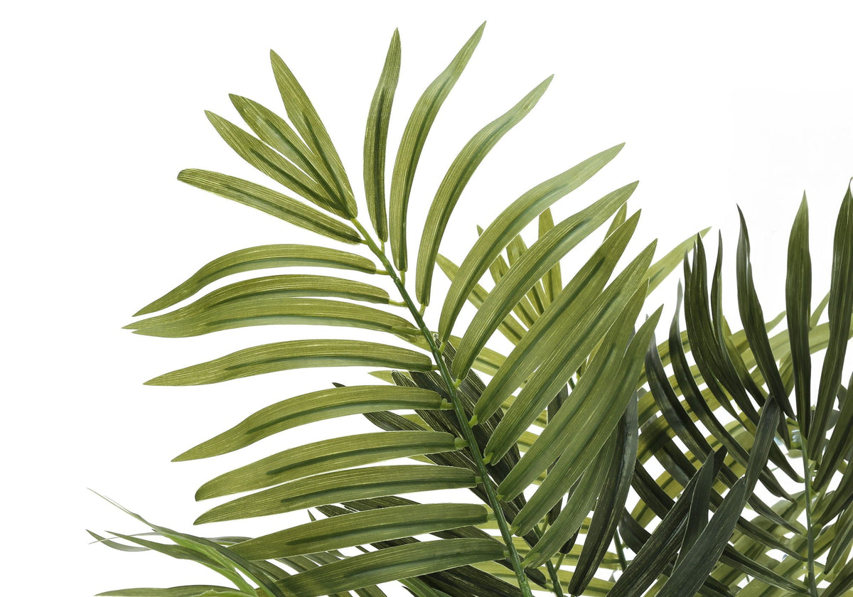 47" Tall, Artificial, Areca Palm Tree, Indoor, Faux, Floor, Potted, Real Touch- Green / Black