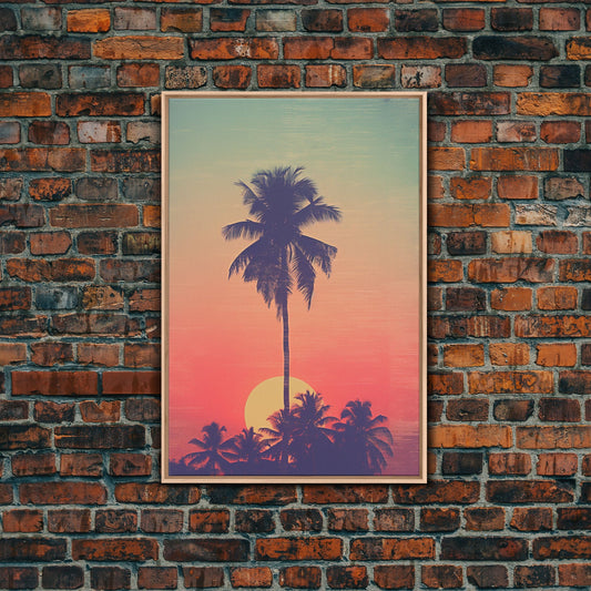 Palm Tree Wall Art, Tropical Wall Art, Minimalist Wall Art, Canvas Print, Wall Hanging