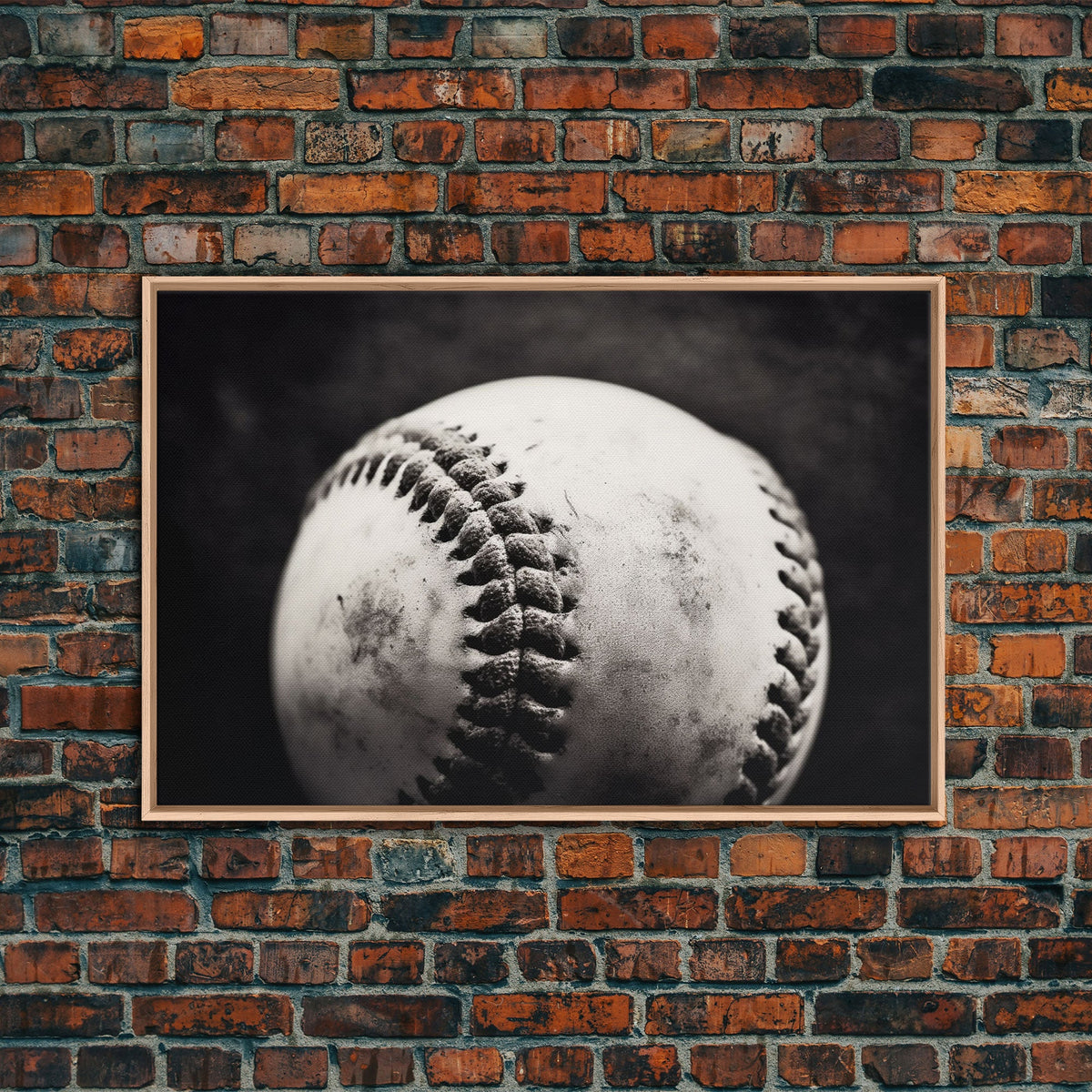 Framed Baseball Print, Black and White Baseball Picture, Sports Wall Decor
