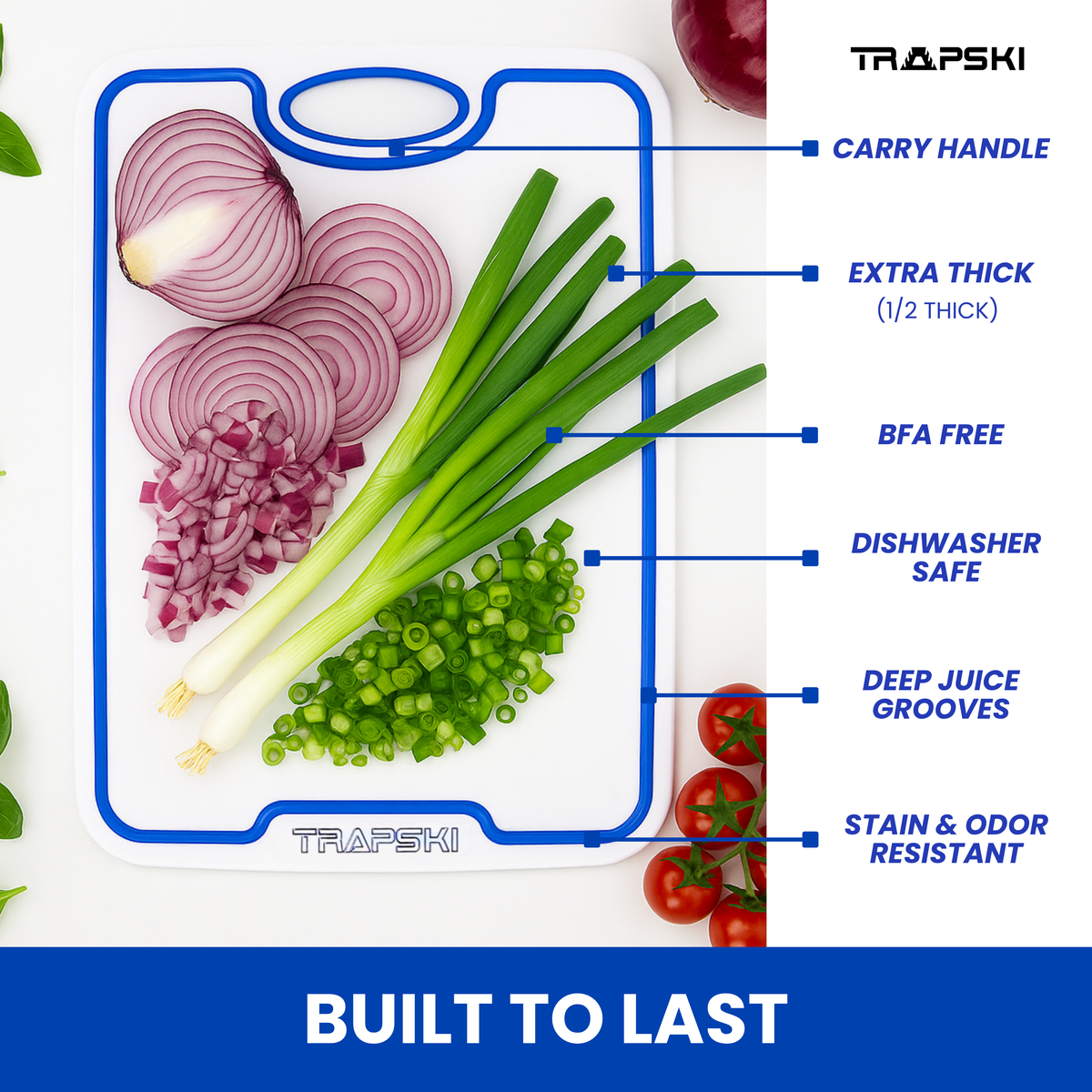 TRAPSKI Premium 1/2 Inch Thick HDPE Cutting Boards | Food-Grade Kitchen Prep Surface