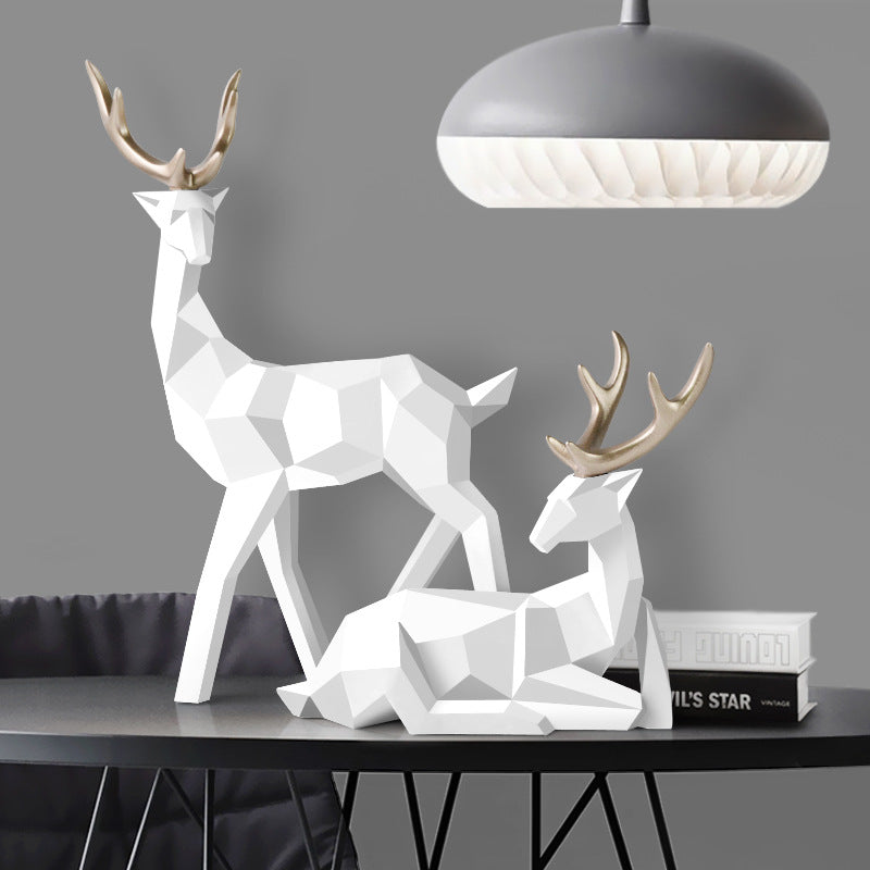 Deers Sculpture Resin Deer Statue Decoration Home Decor Statues Deer Figurines Modern