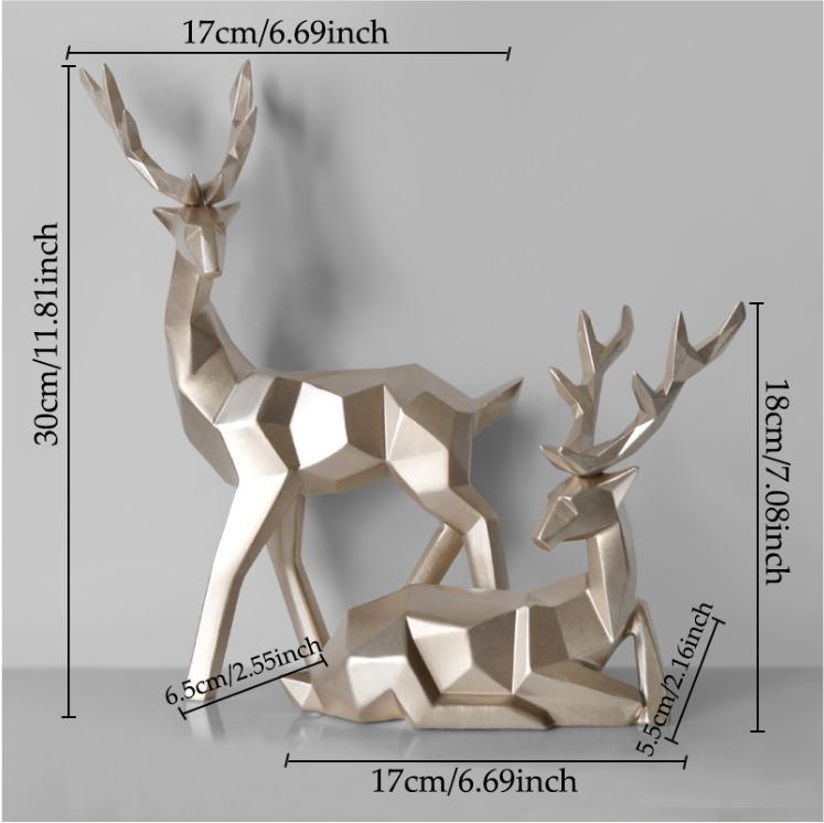 Deers Sculpture Resin Deer Statue Decoration Home Decor Statues Deer Figurines Modern