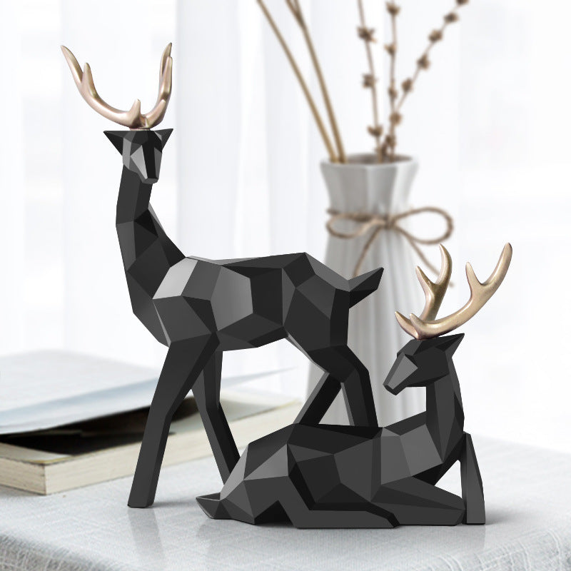 Deers Sculpture Resin Deer Statue Decoration Home Decor Statues Deer Figurines Modern