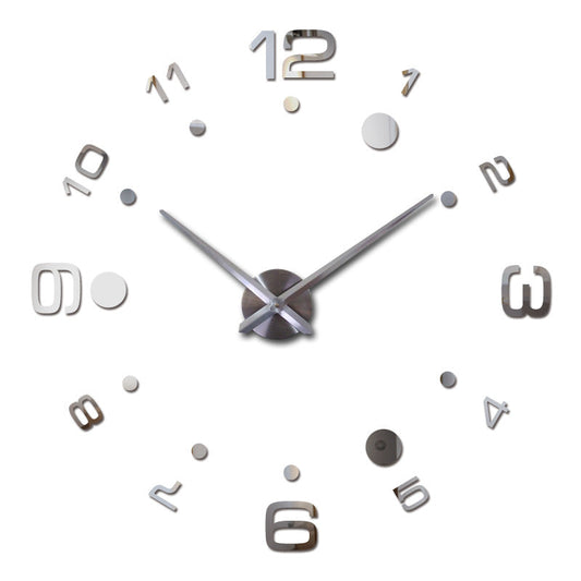 Creative Diy Wall Clock Personality Art 3D Mirror European Style Wall Clock Silent Clock