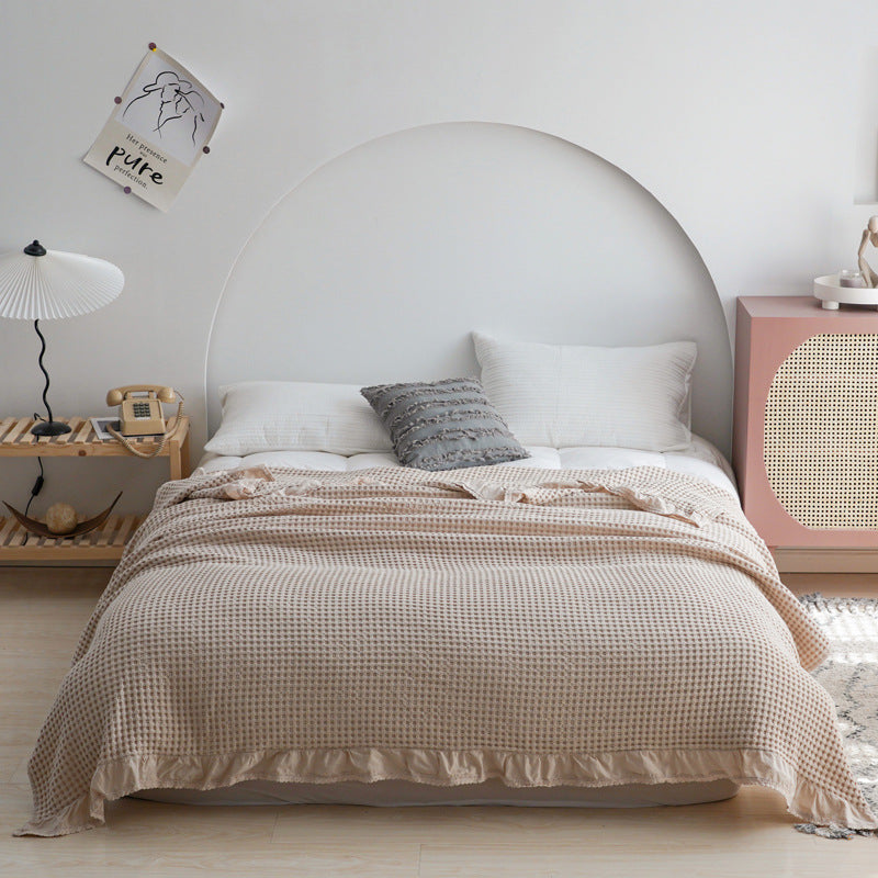 Japan Waffle Plaid Blankets for Bed Sofa Throws Cotton Yarn Towel Blanket Quilt Bedspread