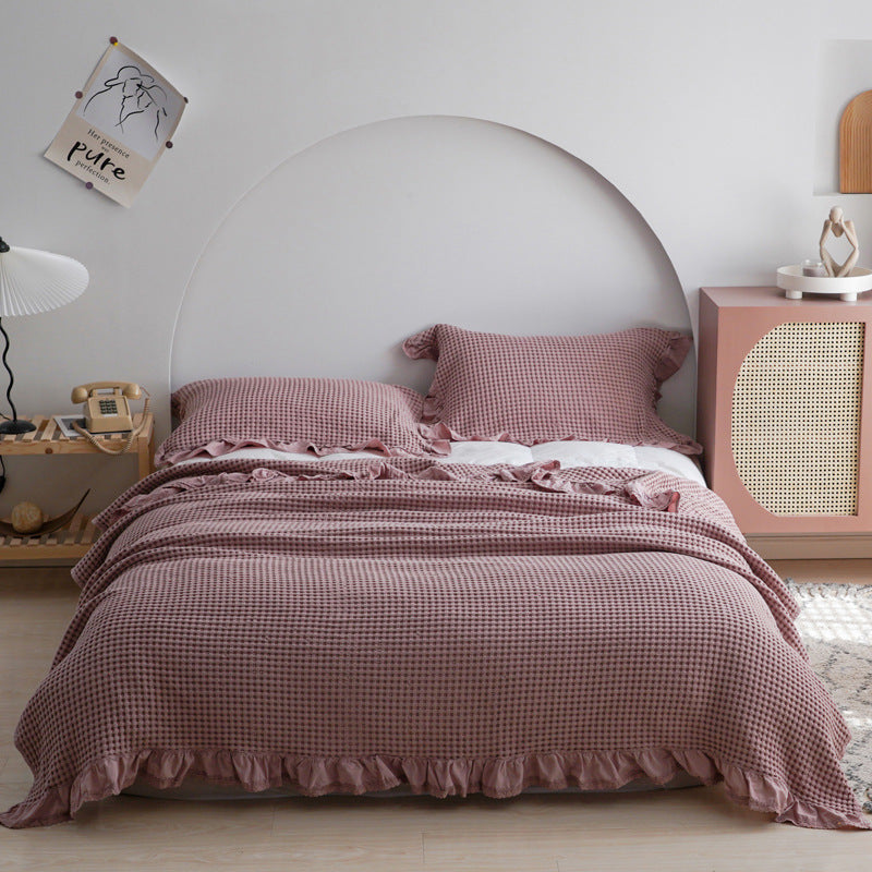 Japan Waffle Plaid Blankets for Bed Sofa Throws Cotton Yarn Towel Blanket Quilt Bedspread