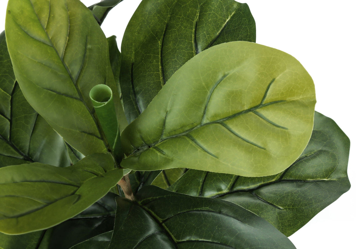 41" Tall, Artificial, Fiddle Tree, Indoor, Faux, Fake, Floor, Potted, Real Touch- Green / Black