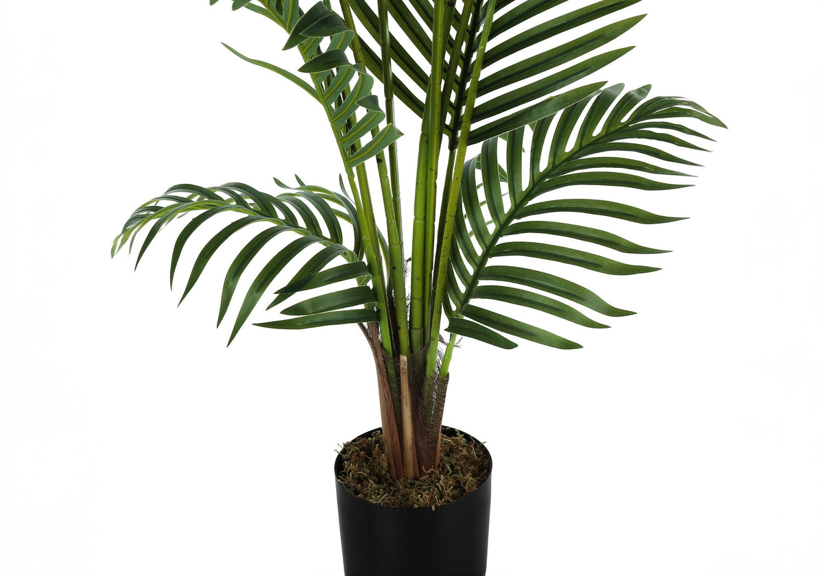 57" Tall, Artificial Plant, Palm Tree, Indoor, Faux, Floor, Potted, Real Touch- Green / Black