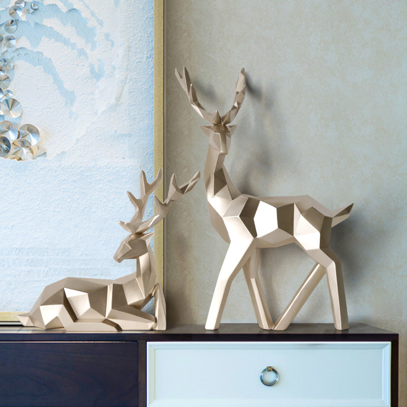 Deers Sculpture Resin Deer Statue Decoration Home Decor Statues Deer Figurines Modern