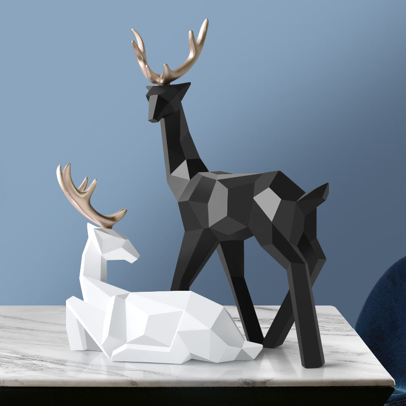 Deers Sculpture Resin Deer Statue Decoration Home Decor Statues Deer Figurines Modern