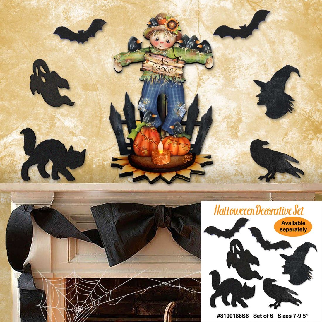 No Crows Scarecrow Halloween Door Decor by Jamie Mills