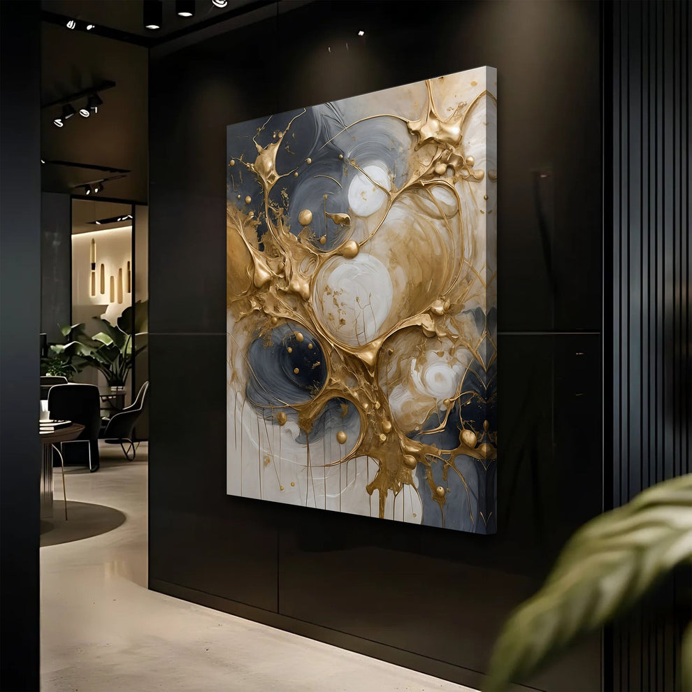 Black and Gold Splash Wall Art – Ivy Lane Decor