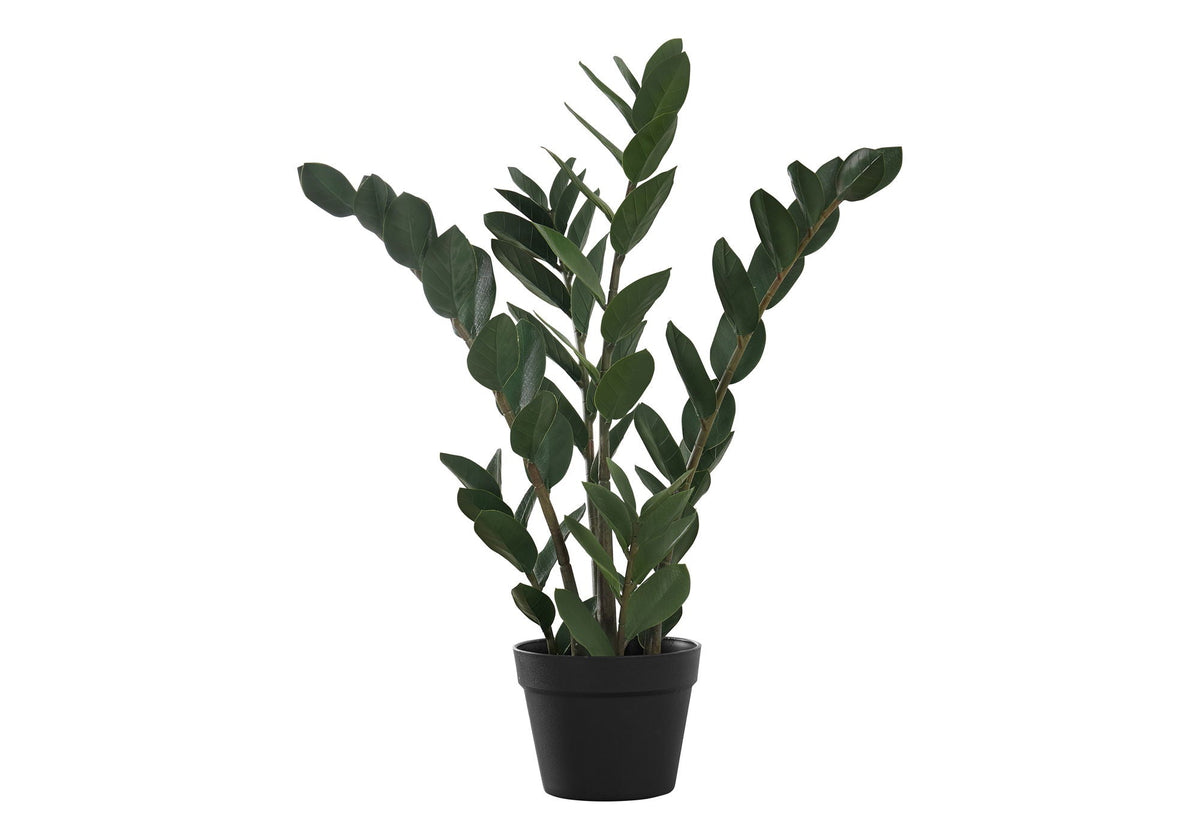 29" Tall, Artificial Plant, Zz Tree, Indoor, Faux, Fake, Floor, Potted, Real Touch- Green / Black
