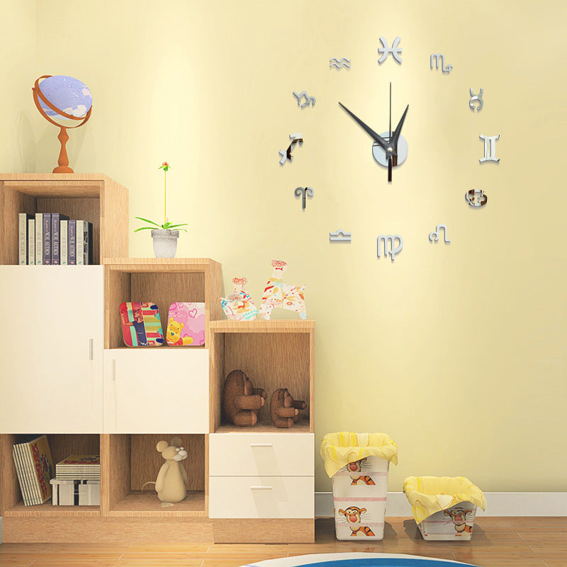 Creative Mirror Constellation Wall Clock Background Wall Decoration