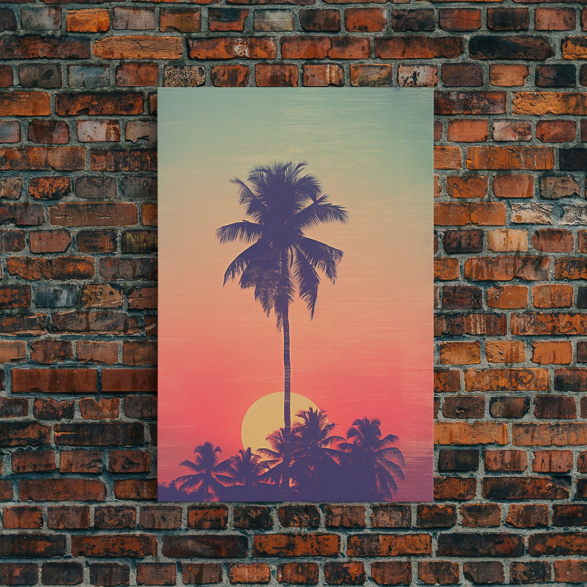 Palm Tree Wall Art, Tropical Wall Art, Minimalist Wall Art, Canvas Print, Wall Hanging