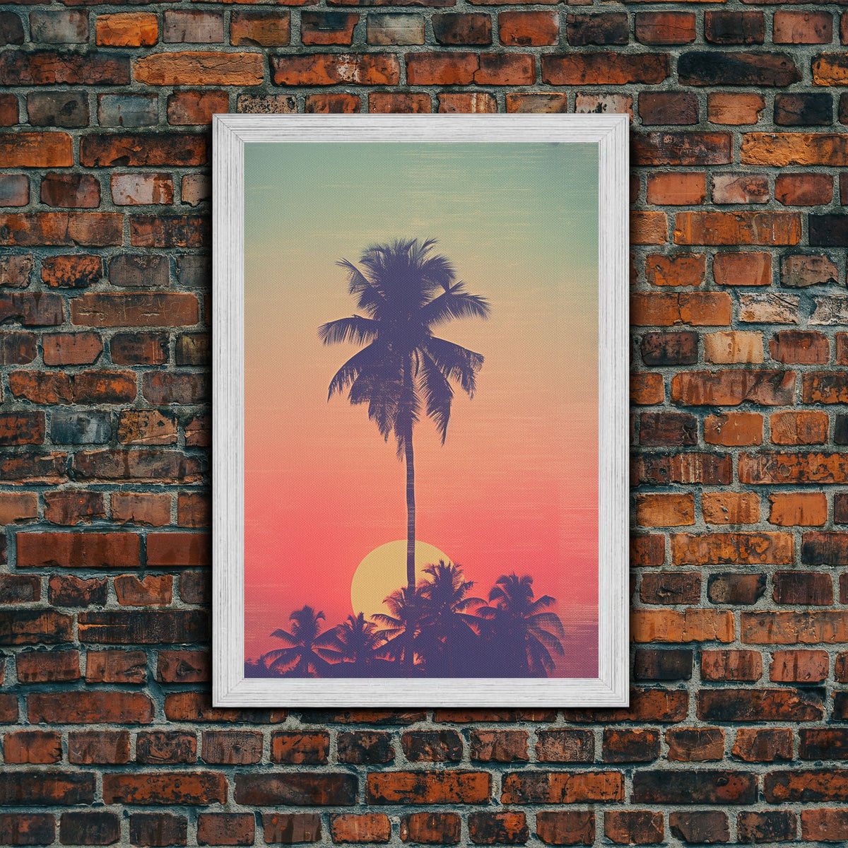 Palm Tree Wall Art, Tropical Wall Art, Minimalist Wall Art, Canvas Print, Wall Hanging
