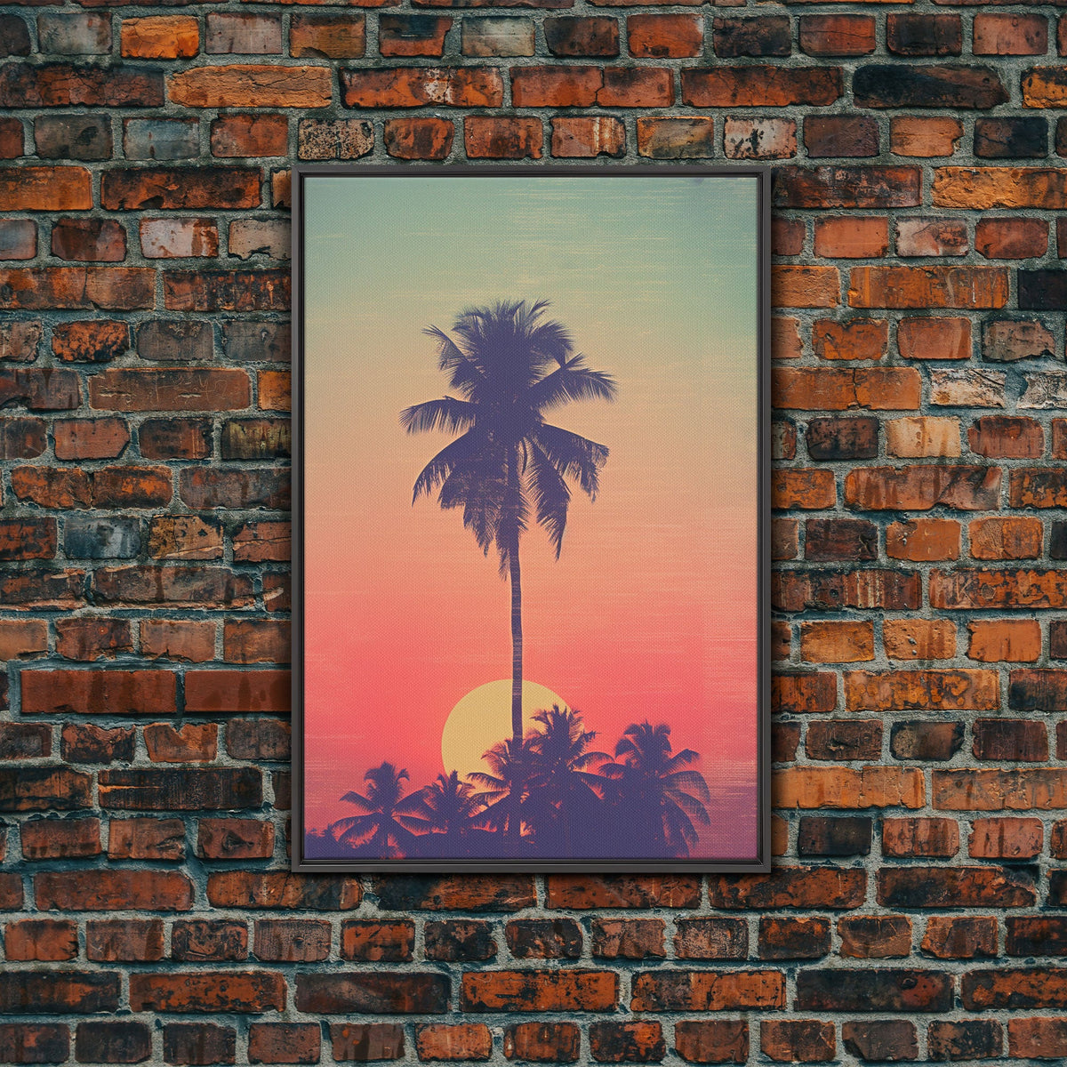 Palm Tree Wall Art, Tropical Wall Art, Minimalist Wall Art, Canvas Print, Wall Hanging