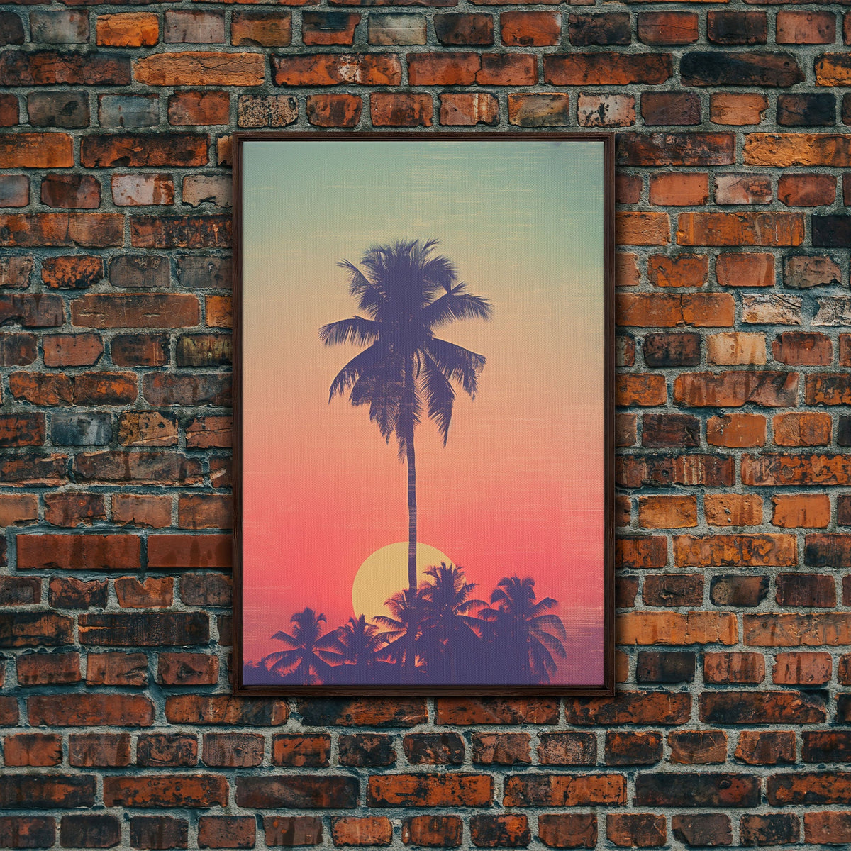 Palm Tree Wall Art, Tropical Wall Art, Minimalist Wall Art, Canvas Print, Wall Hanging