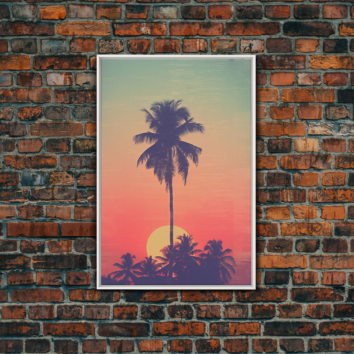 Palm Tree Wall Art, Tropical Wall Art, Minimalist Wall Art, Canvas Print, Wall Hanging