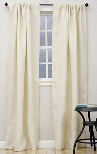 Fennco Styles Passe-Partout Burlap Lined Curtain Drape Panel 42 x 96 Inch