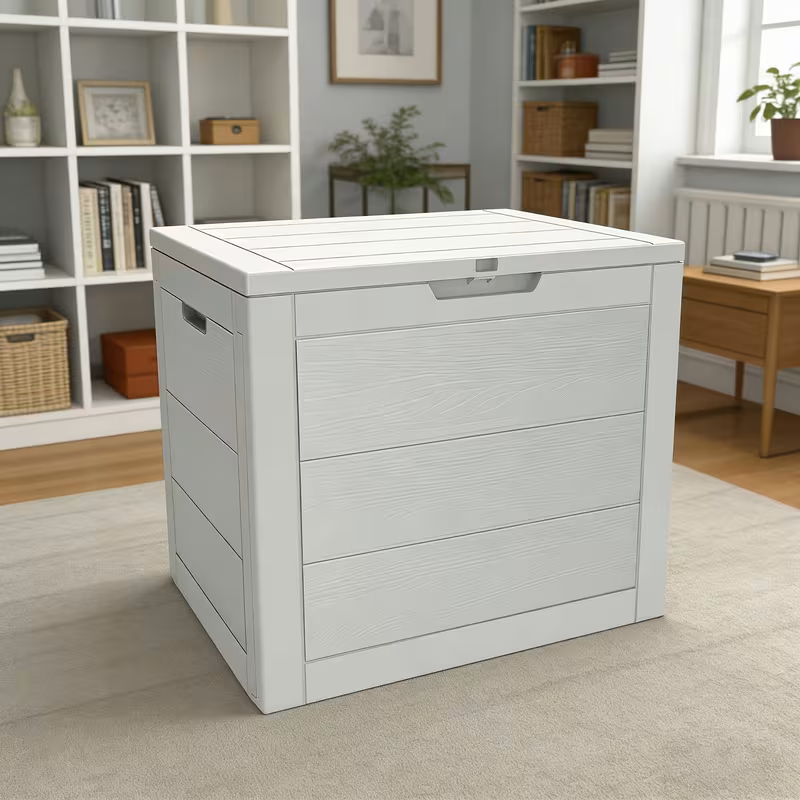 75 Gallon Heavy-Duty Outdoor Deck Box – Waterproof Patio Storage Box with Hinged Lid