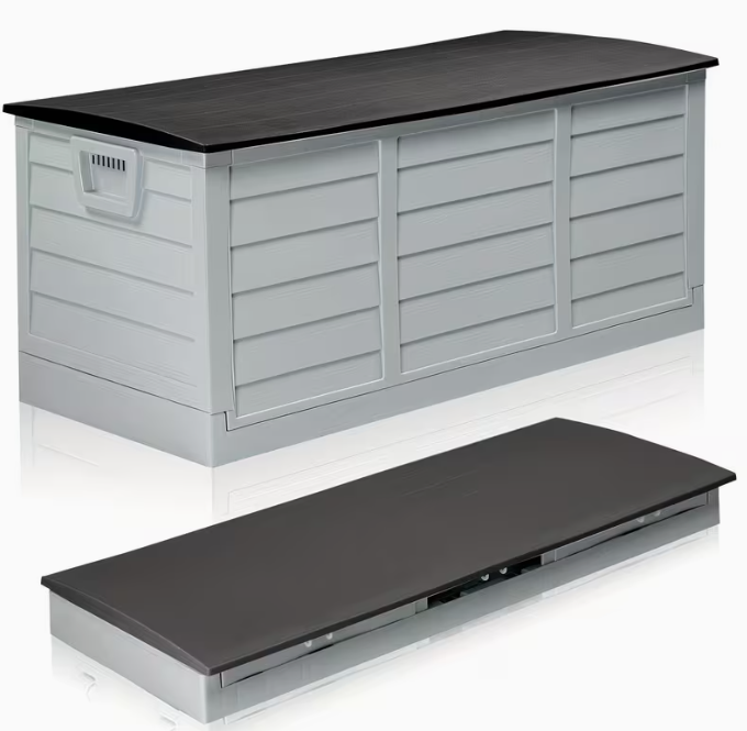 75 Gallon Heavy-Duty Outdoor Deck Box – Waterproof Patio Storage Box with Hinged Lid