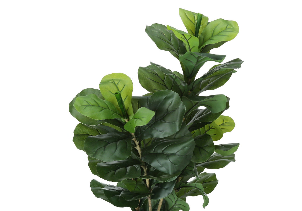 41" Tall, Artificial, Fiddle Tree, Indoor, Faux, Fake, Floor, Potted, Real Touch- Green / Black