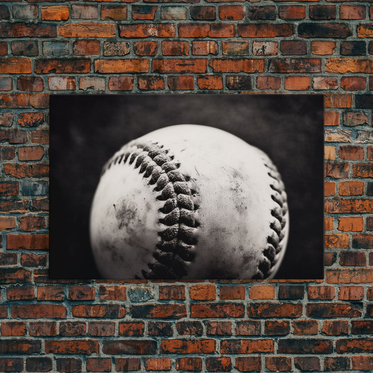 Framed Baseball Print, Black and White Baseball Picture, Sports Wall Decor