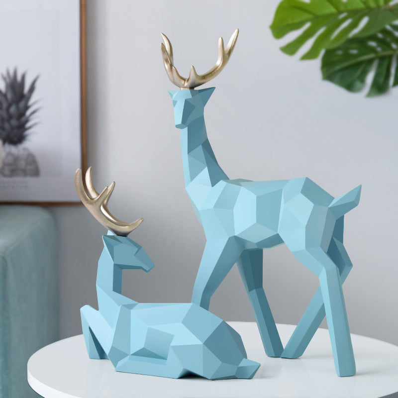 Deers Sculpture Resin Deer Statue Decoration Home Decor Statues Deer Figurines Modern