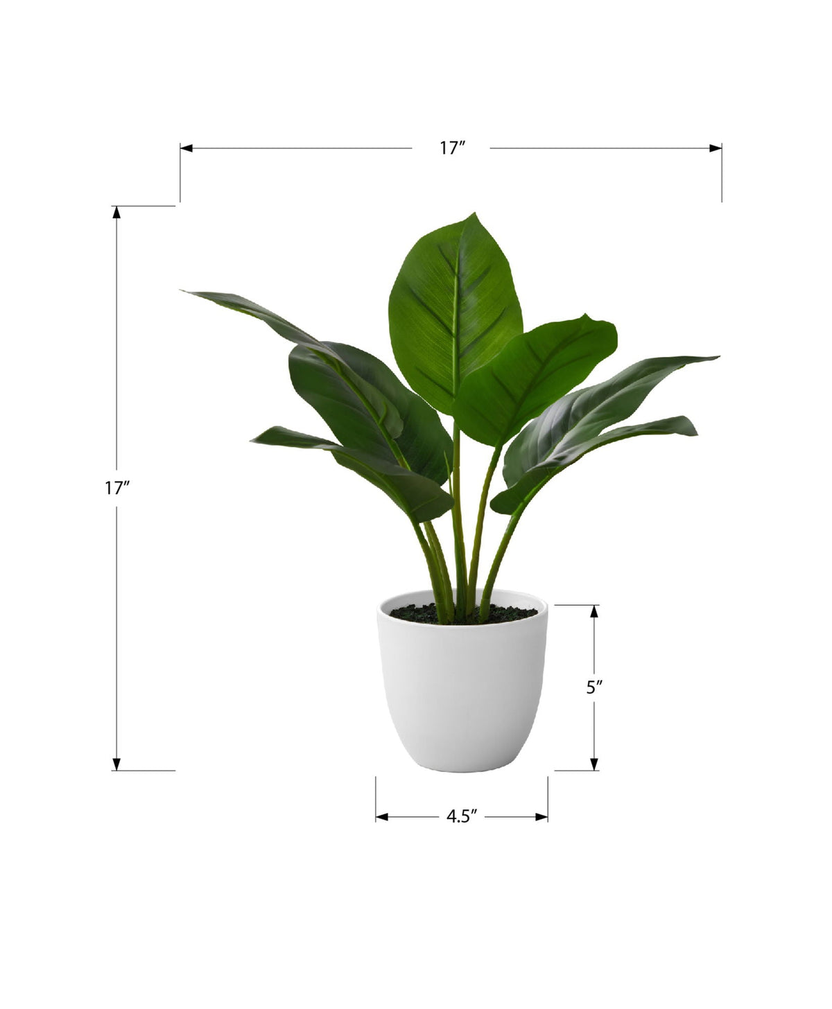 17" Tall, Artificial Plant, Aureum, Indoor, Faux, Fake, Table, Greenery, Potted, Real Touch- Green / White
