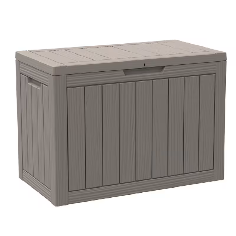 75 Gallon Heavy-Duty Outdoor Deck Box – Waterproof Patio Storage Box with Hinged Lid