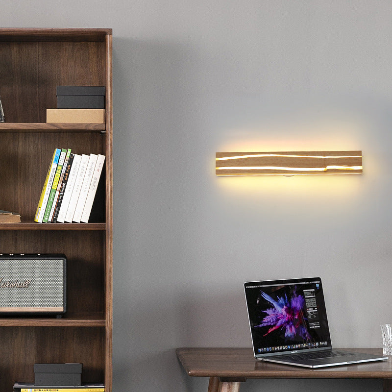 Solid Wood Crack Creative Wall Lamp Background Wall LED Strip Wall Lamp