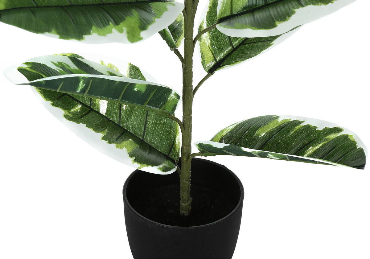 27" Tall, Artificial Plant, Rubber, Indoor, Faux, Fake, Table Potted, Real Touch- Green / Black