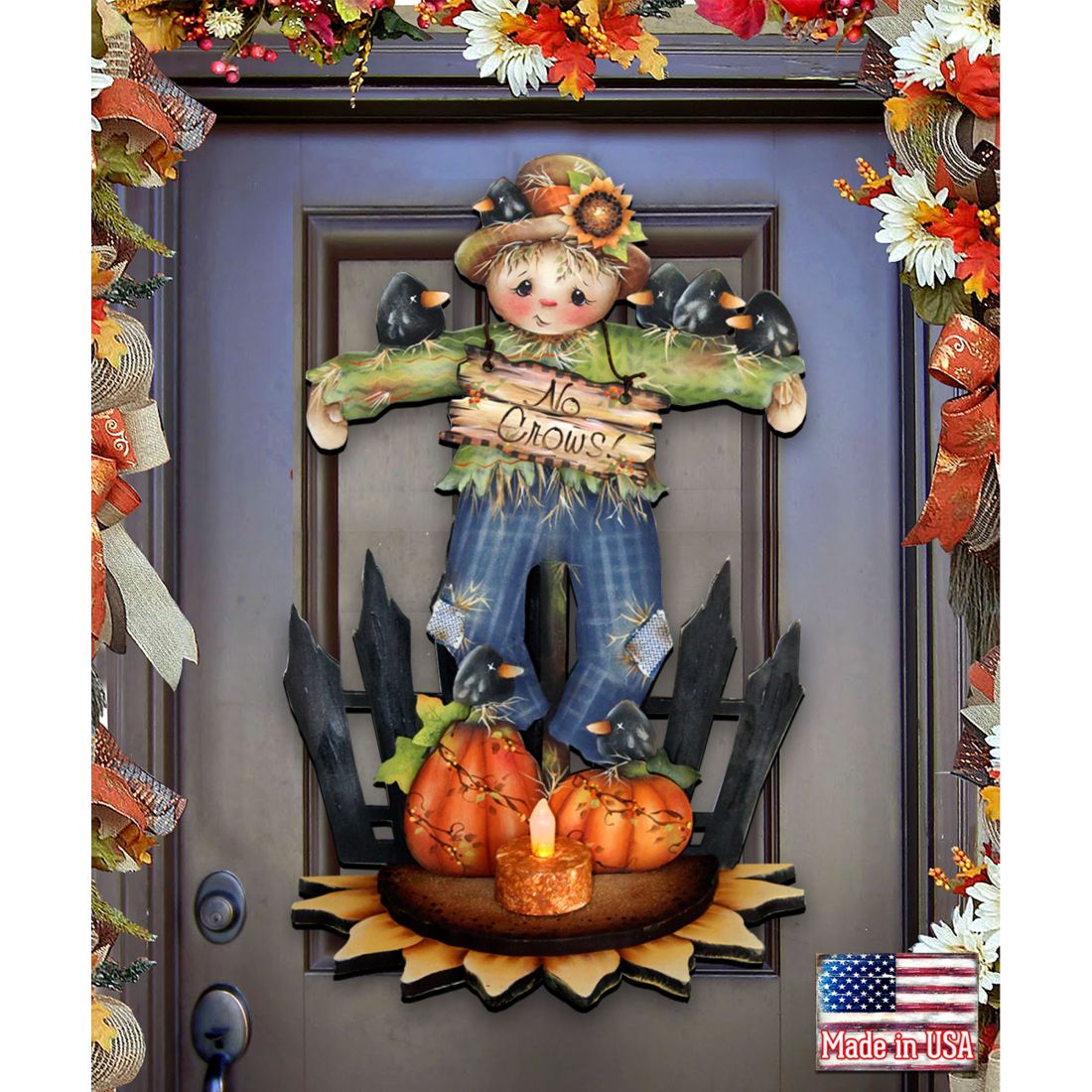 No Crows Scarecrow Halloween Door Decor by Jamie Mills