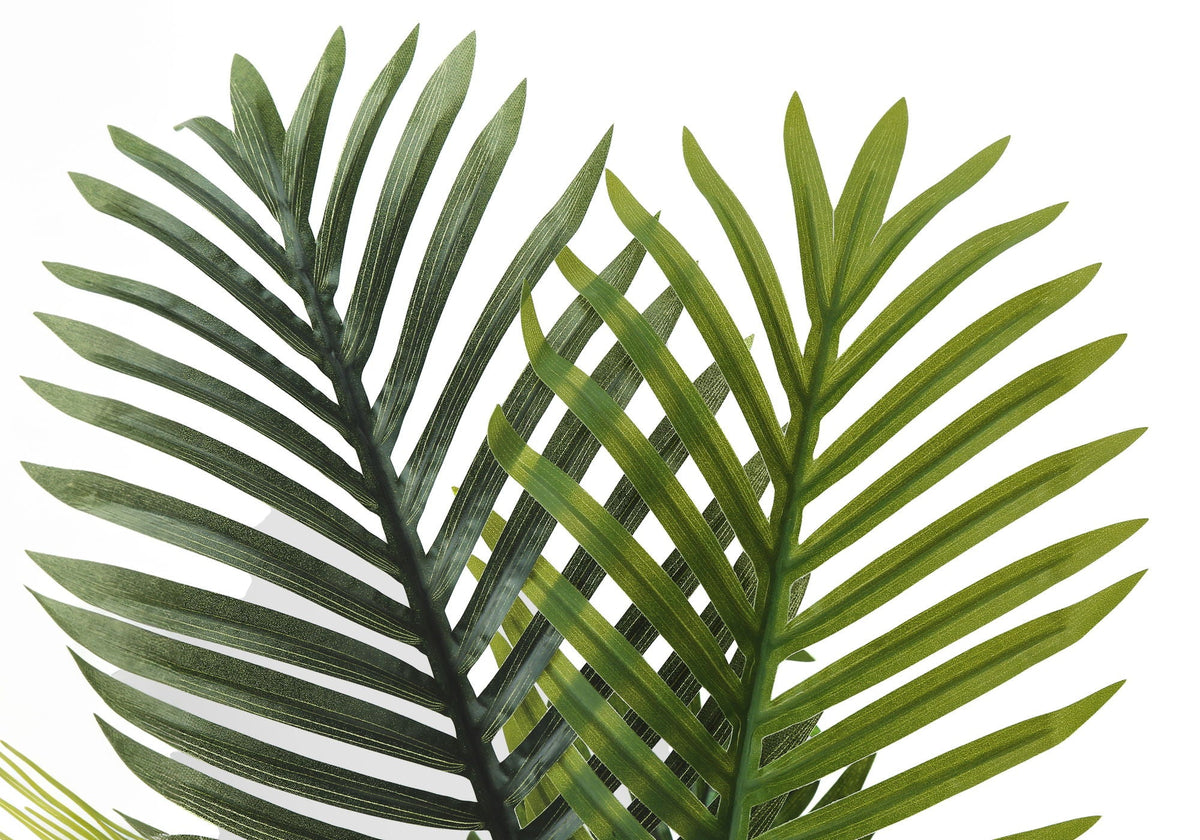 28" Tall, Artificial, Palm Tree, Indoor, Faux, Floor, Greenery, Potted, Real Touch- Green / White