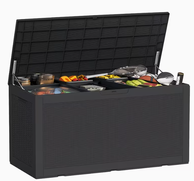 75 Gallon Heavy-Duty Outdoor Deck Box – Waterproof Patio Storage Box with Hinged Lid